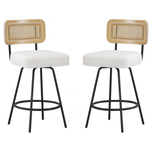 Lot de 2 chaises hautes en tissu "Wilfried" - 51 x 44 x 95 cm - Beige