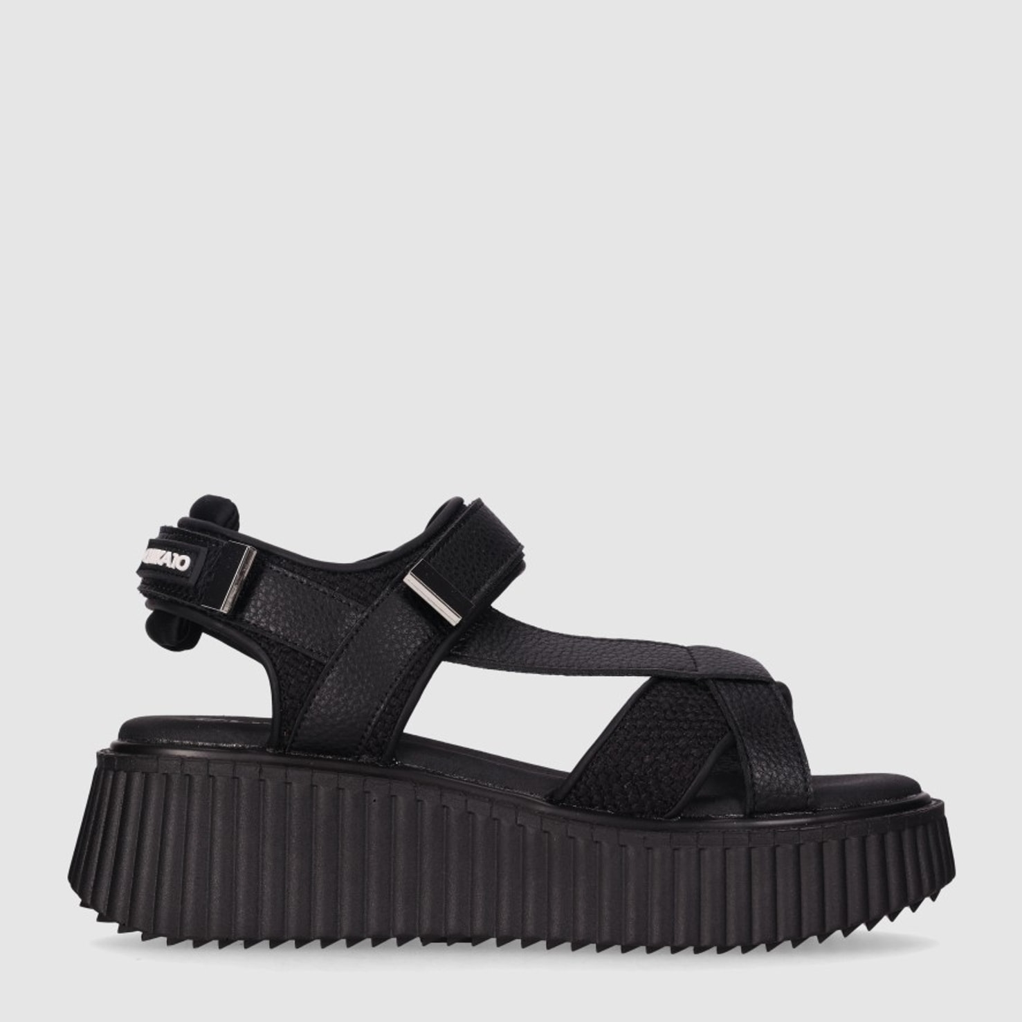 Sandalias de Tejido - Negro - Tacón: 5 cm
