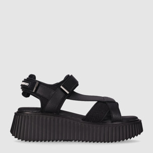 Sandalias de Tejido - Negro - Tacón: 5 cm
