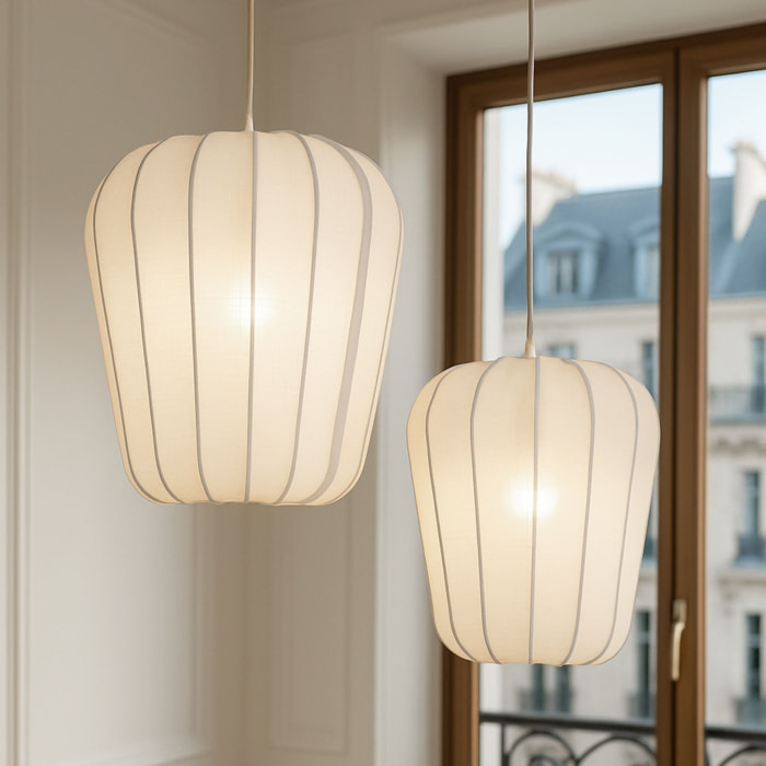 Suspension en coton ivoire et métal h39cm ALBA