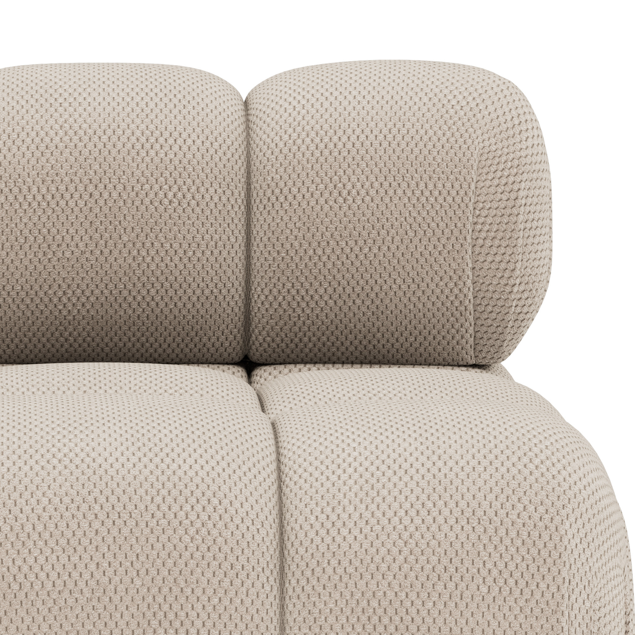 Ruby - module d'assise sans accoudoirs en velours texturé - Beige
