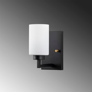 Aplique de pared, metal , negro, 10x19x23, casquillo E27 Max 40 W