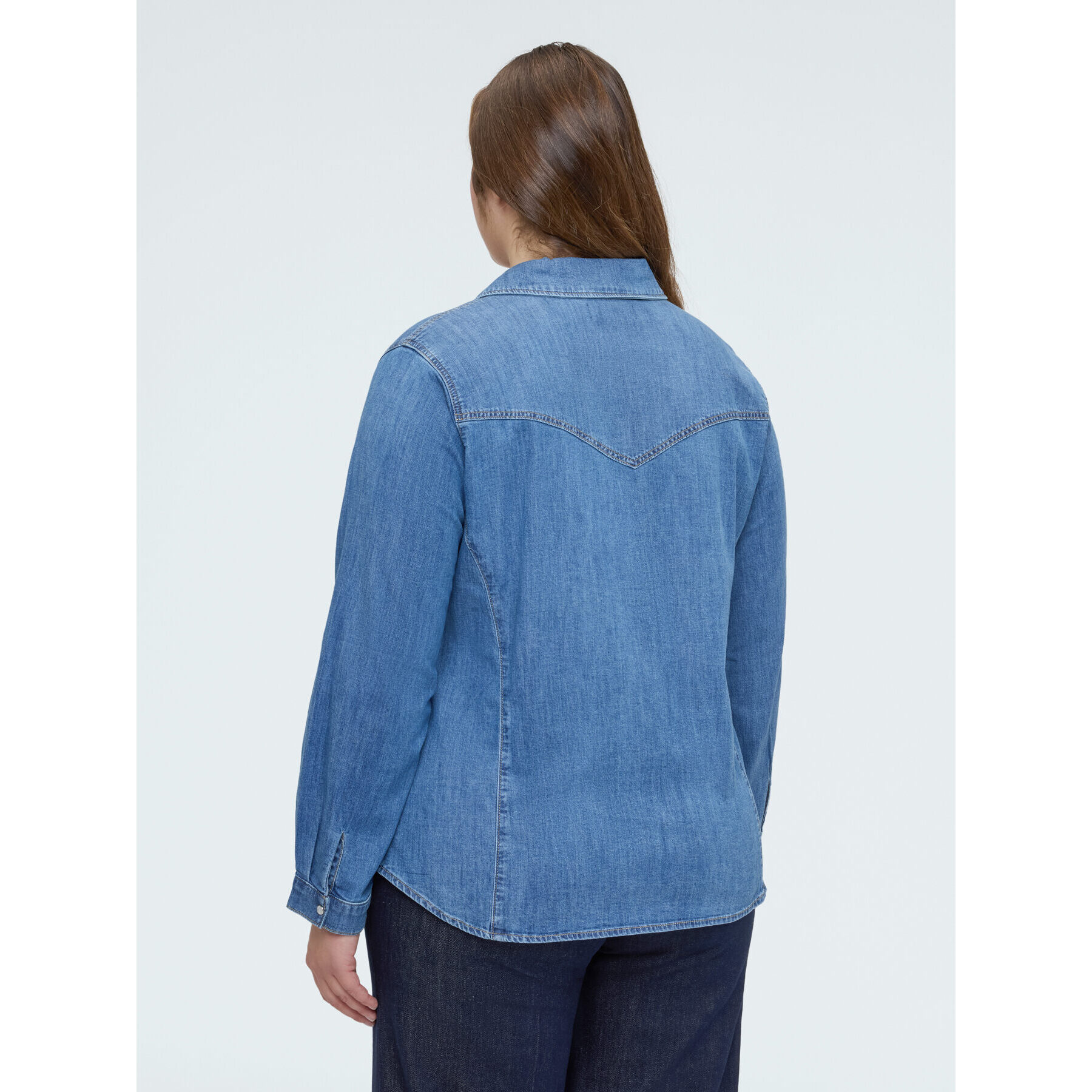 Fiorella Rubino - Camisa de denim con volantes - Azul