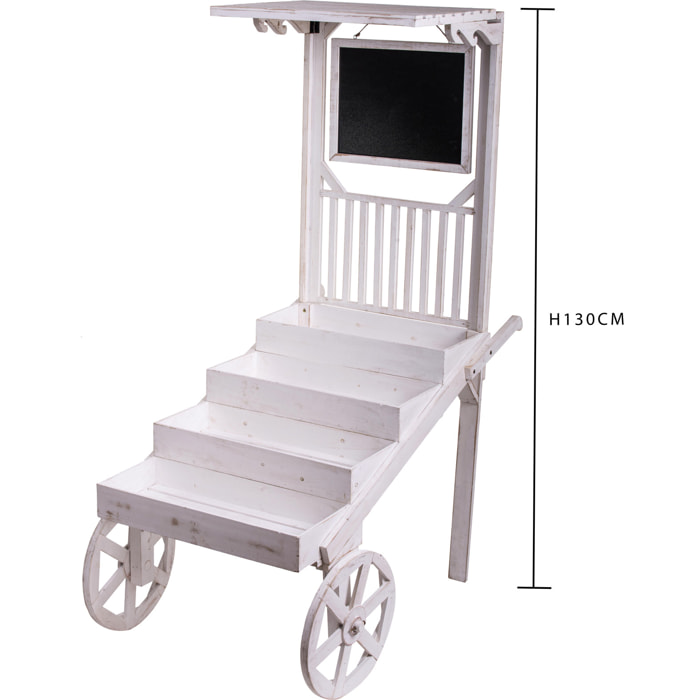 Espositore Con Ruote E Tetto. Altezza 130 Cm - Pezzi 1 - 64X174X118cm - Colore: Bianco - Bianchi Dino - Decori Casa E Complementi