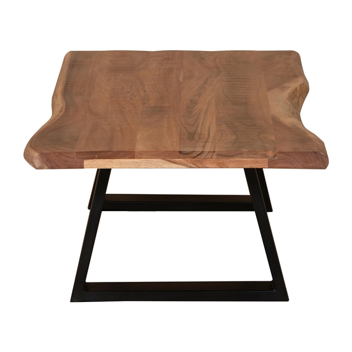 Coffee table in acacia e gambe in metallo 115x65x40 cm