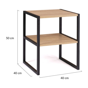 Tables de chevets Memphis avec étagère - lot de 2