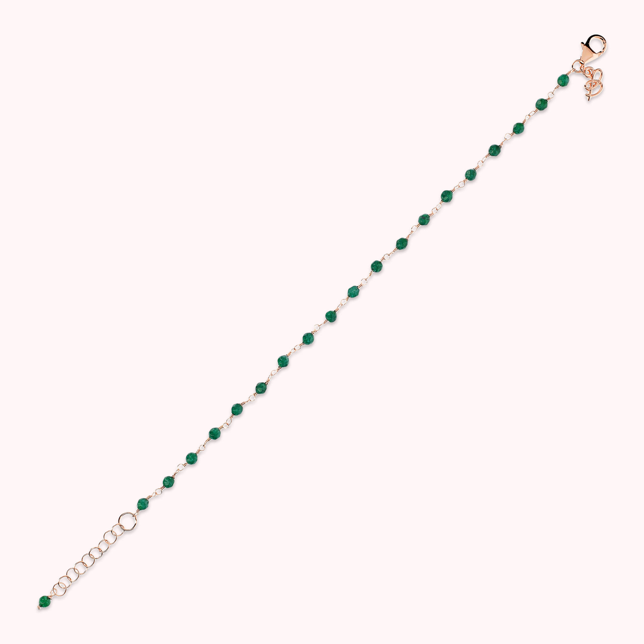 Bracciale Rosario con Pietra Naturale Agata Verde