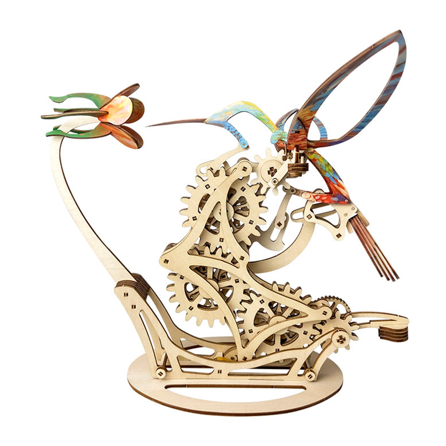 Modello in Legno 3D, design del Colibrì meccanico dinamico di colori A. 200 pezzi.