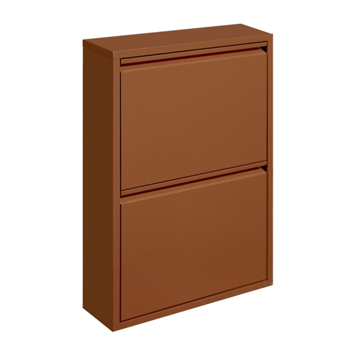 Scarpiera metallo 2 ante 50,5x15,2x74,2 cm mattone - Emy