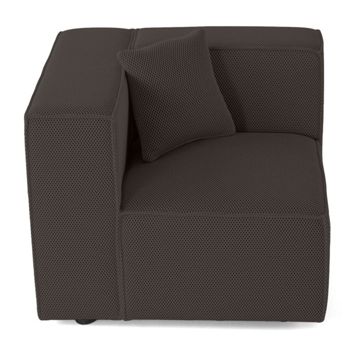 Arty - module d'assise gauche - en tissu mailles 3D - Gris foncé