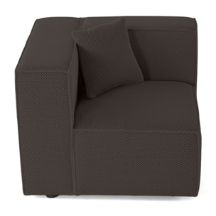 Arty - module d'assise gauche - en tissu mailles 3D - Gris foncé