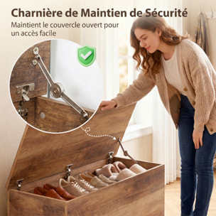 Coffre malle de rangement coffre à jouets dim. 80L x 40l x 45H cm effet bois