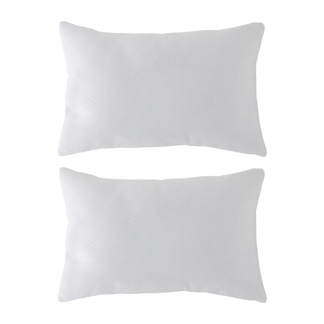 Lot de 2 housses de coussin jacquard TEVERE-B 30x50 cm blanc