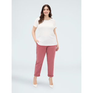 Fiorella Rubino - T-shirt in jersey con perline - Bianco