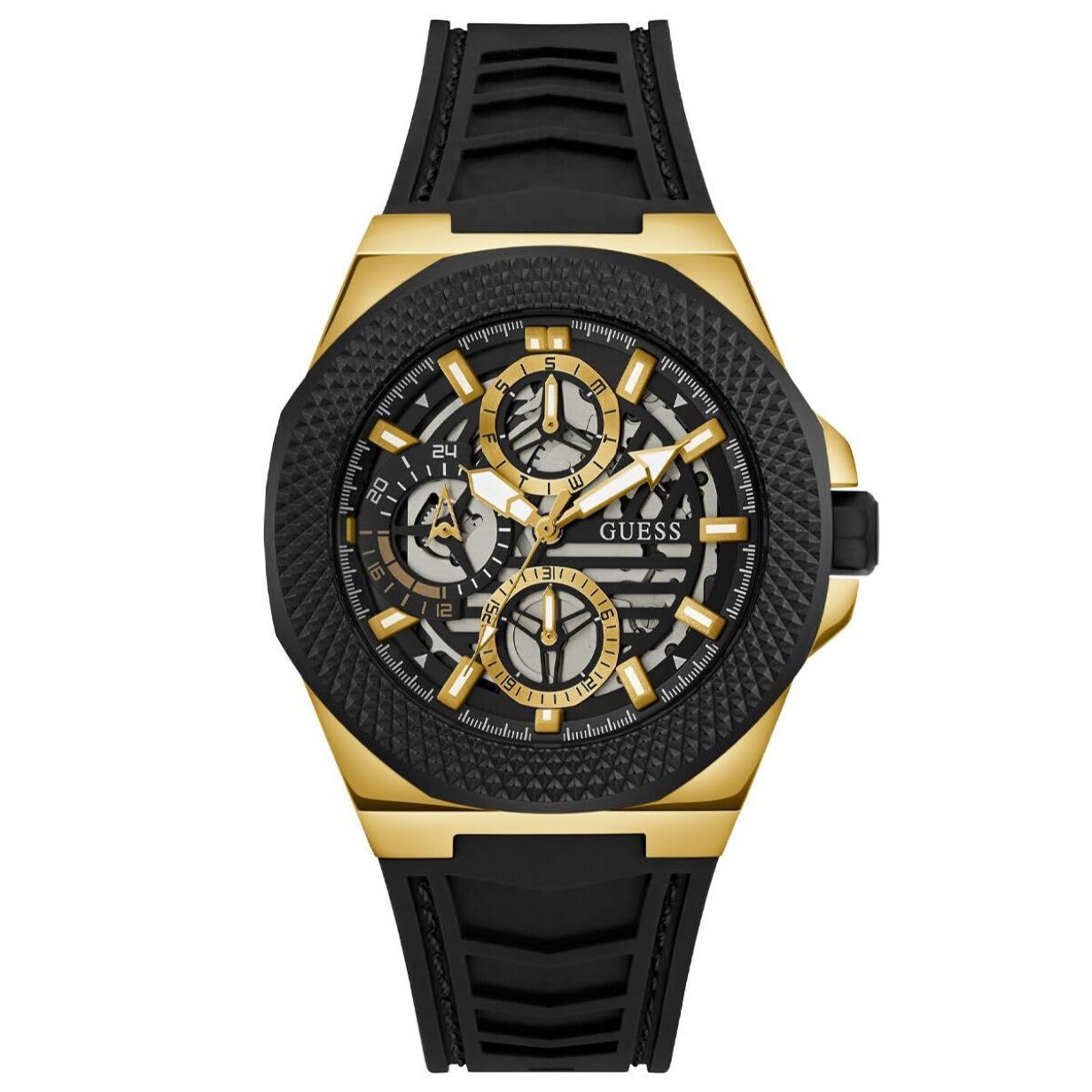 Reloj Guess GW0577G2 Hombre Analogico Cuarzo con Correa de Silicona