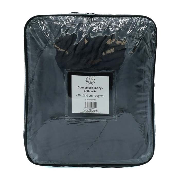 Couverture polaire - Cozy Anthracite - 760g/m²