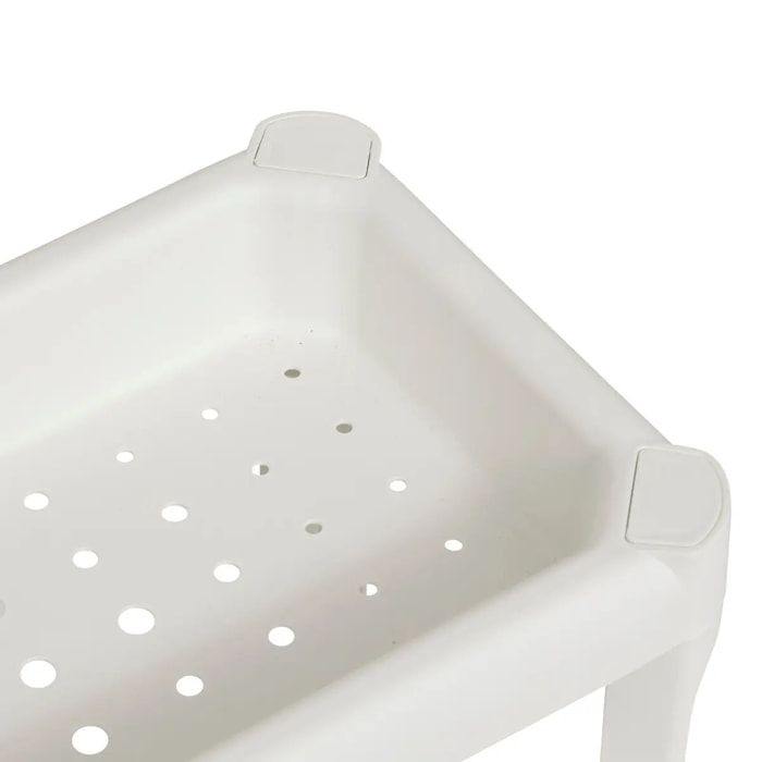 Desserte à roulettes 3 niveaux blanc H70,5cm