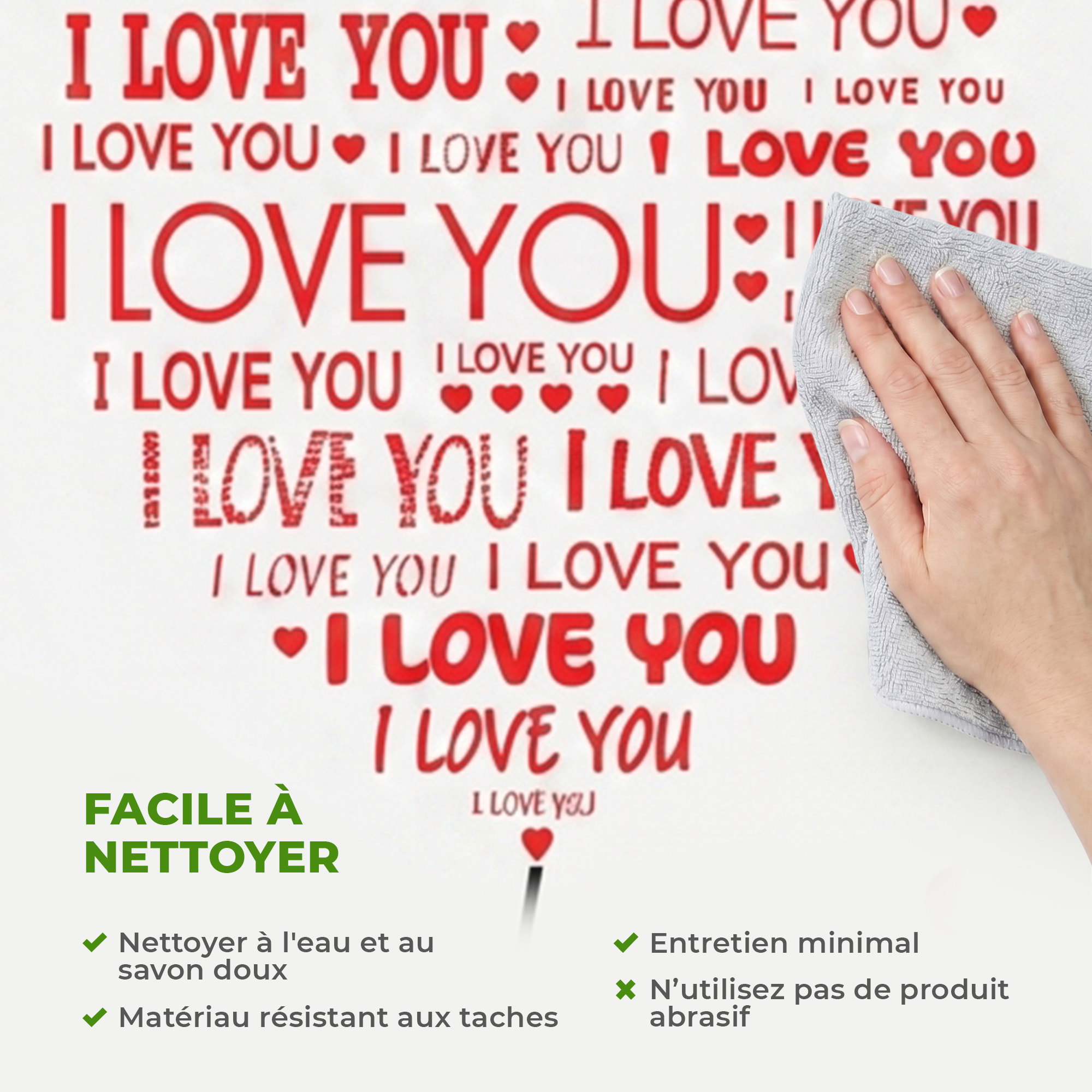Stickers Muraux décoration adhésifs Love You avec chats et vélo