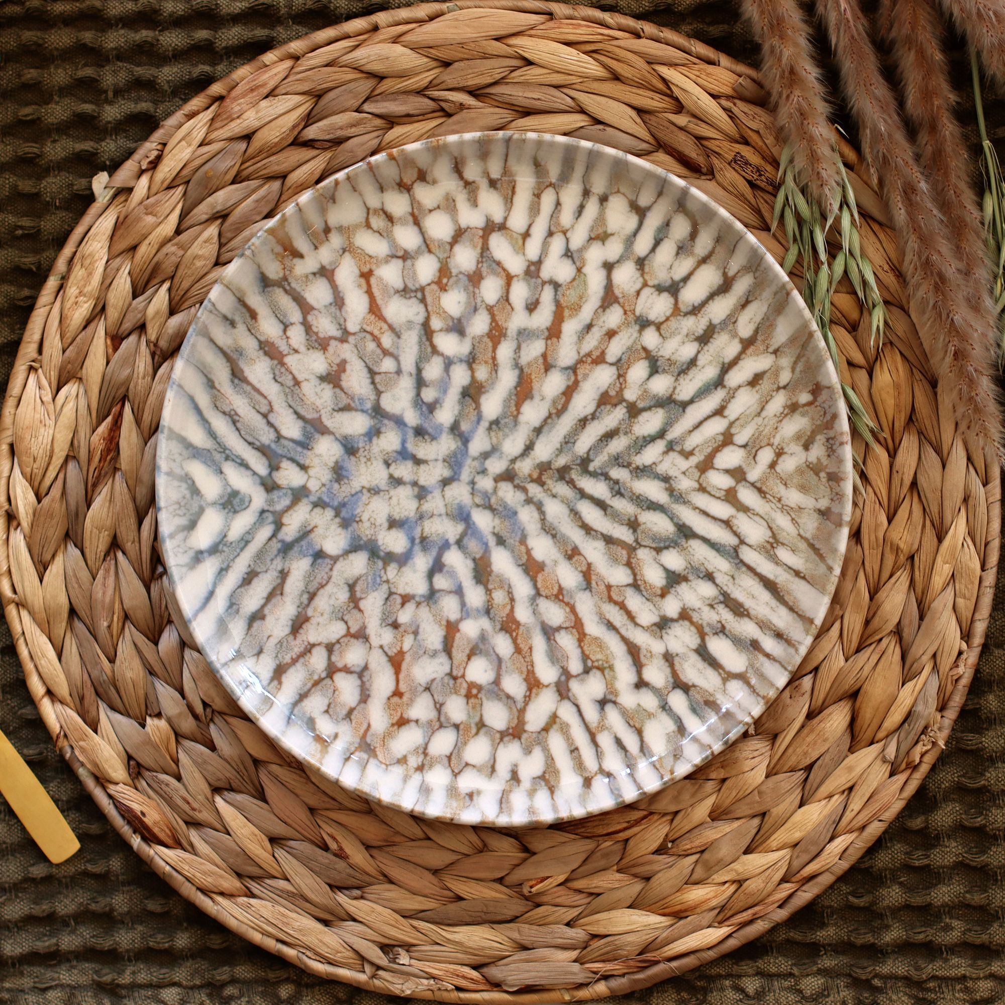 Lot de 6 assiettes plates en grès 26cm AMBRE