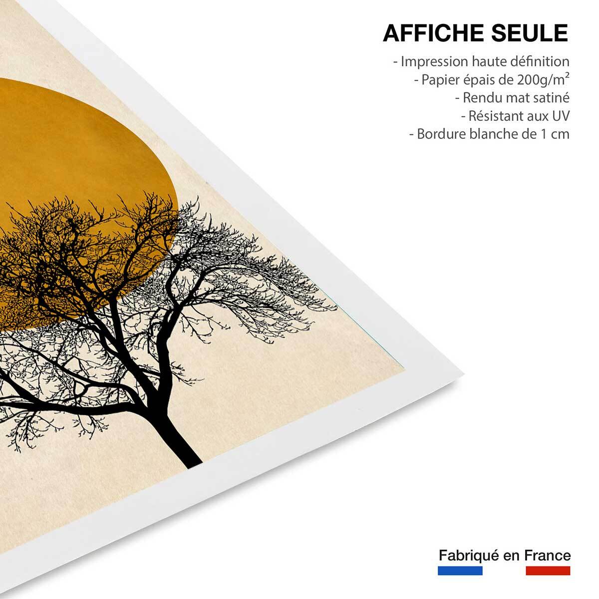 Affiche dessin ""arbre et sérénité"" Affiche seule