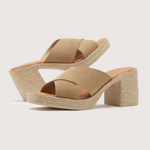 Sandalia Tacón Camel - Marty