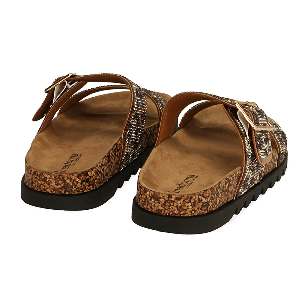 Sandali bassi donna leopard con pietre