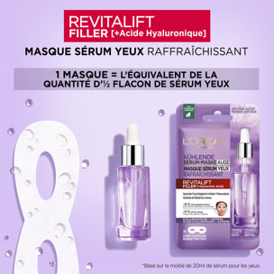 L'Oréal Paris Rituel Soins Yeux Anti-Rides Acide Hyaluronique : 1 Sérum Yeux + 2 Masques Tissus Yeux