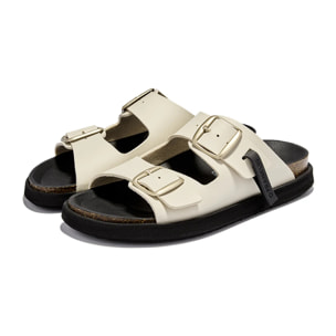 Sandalias de Mujer Cierre Hebilla en Beige Vibe Champion