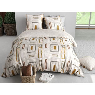 Parure Housse De Couette 3pcs 100% Coton 57 Fils PAOLA