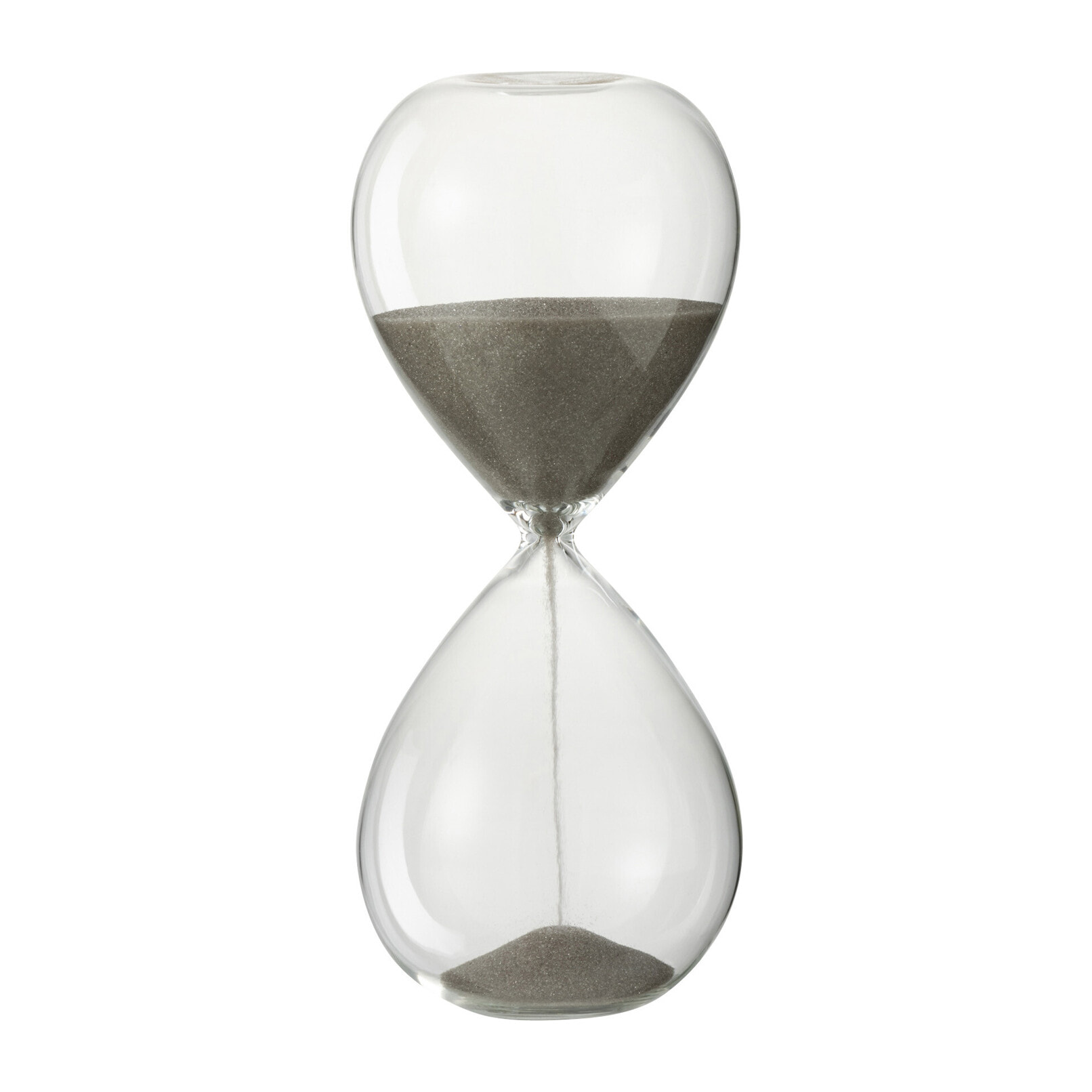 J-Line décoration sablier - verre/sable - gris - small