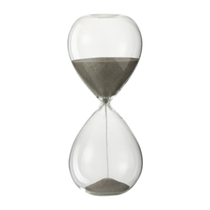 J-Line décoration sablier - verre/sable - gris - small