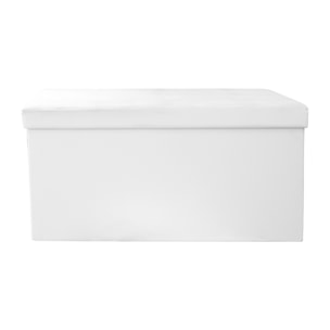 Coffre Banc Pliable Pu Blanc