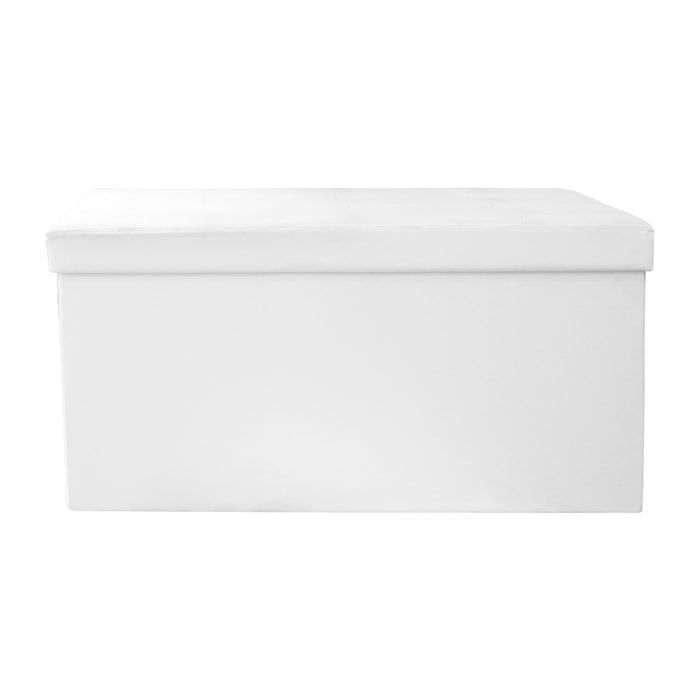 Coffre Banc Pliable Pu Blanc