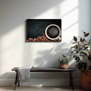 Tableau café tasse et grains Toile imprimée
