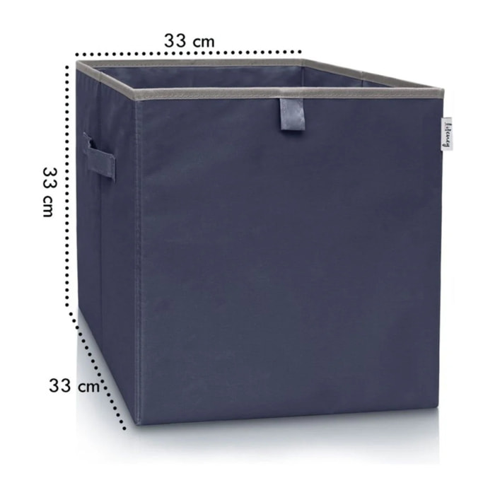 Boîte de rangement coloris bleu foncé, compatible avec l'étagère IKEA KALLAX Lifeney