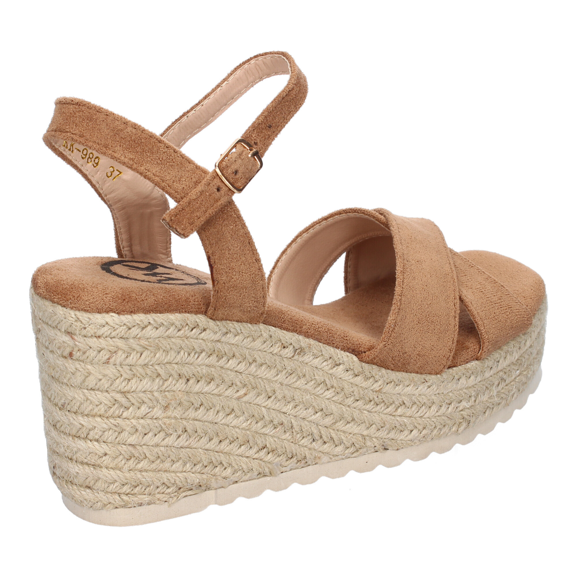 Sandalia de Cuña de Yute para Mujer, Comodas y Elegantes, Diseño Trenzado en la Pala