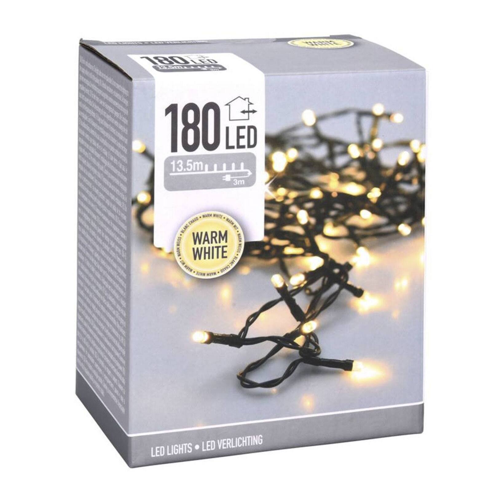 guirnaldas con 180 luces led en blanco cálido - cable 3m