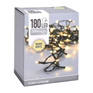 guirnaldas con 180 luces led en blanco cálido - cable 3m