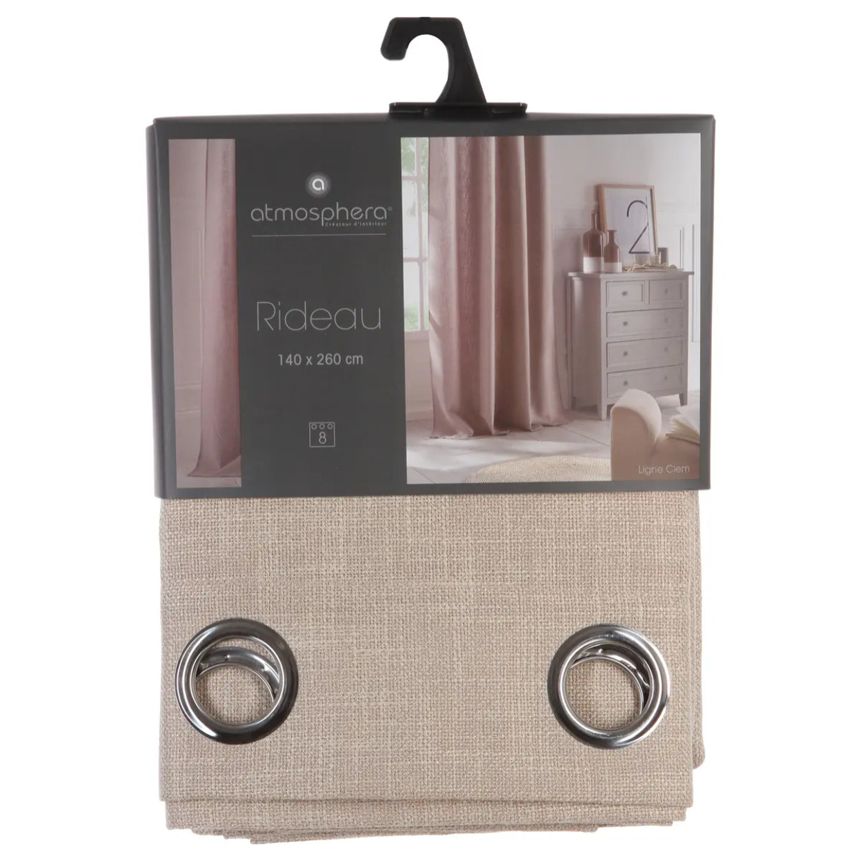Rideau "Clem" beige 140x260cm