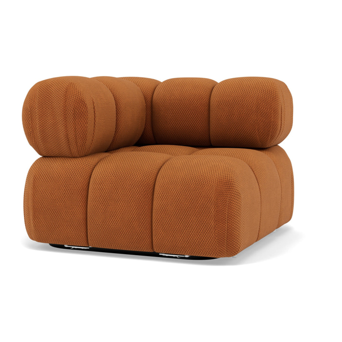 Ruby - module d'assise d'angle gauche en velours texturé - Terracotta