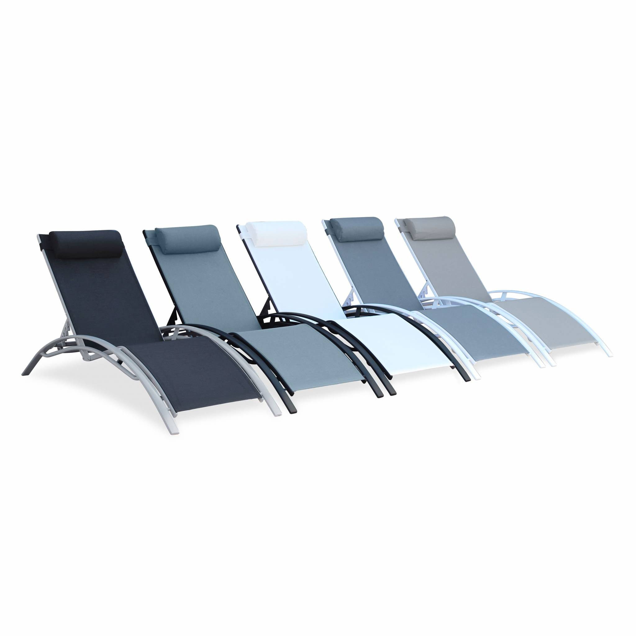 Bain de soleil aluminium multi positions (lot de 2) LOUISA
