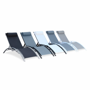 Bain de soleil aluminium multi positions (lot de 2) LOUISA