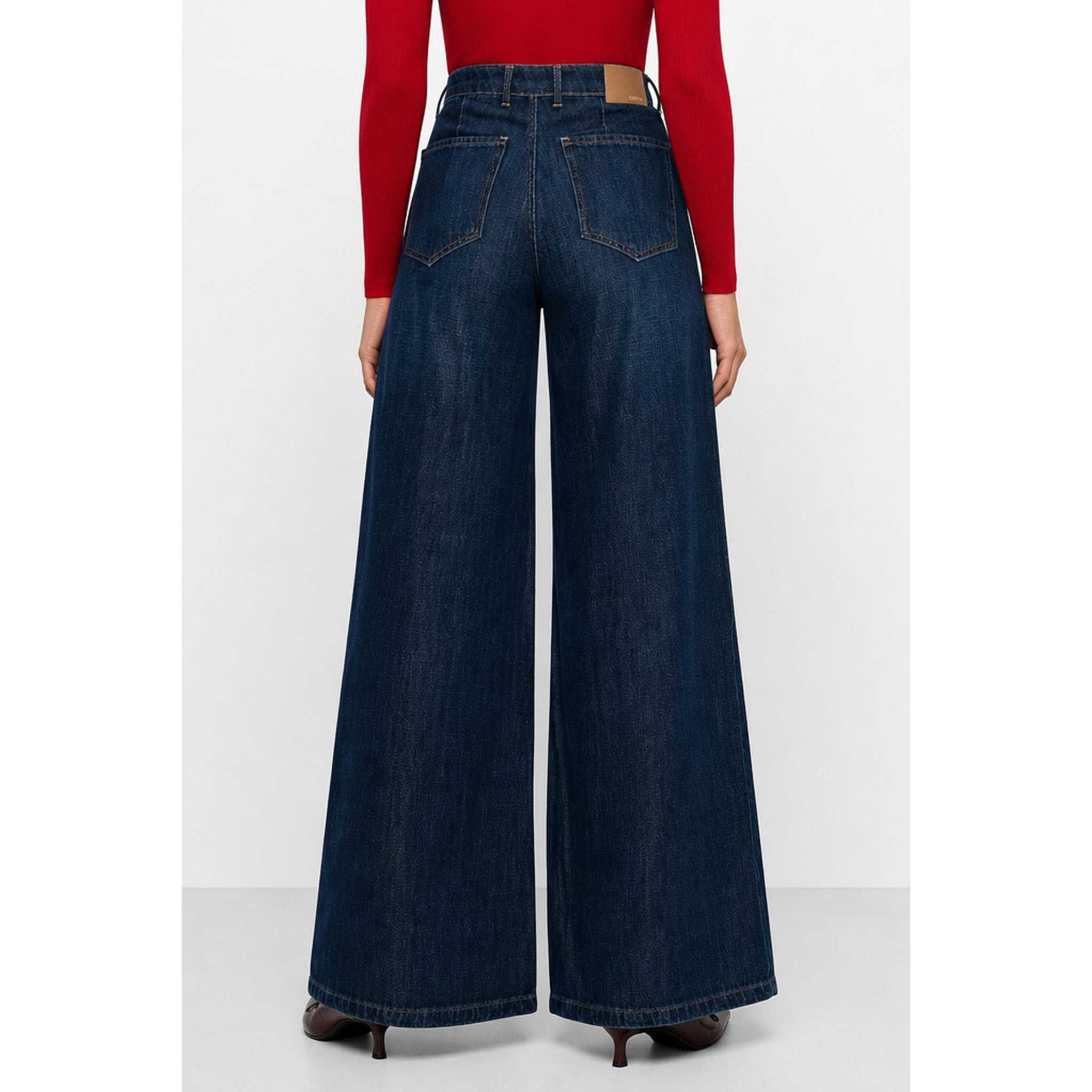 Kocca - Jeans da donna a vita alta e gamba larga con catene Donna