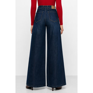 Kocca - Jeans da donna a vita alta e gamba larga con catene Donna