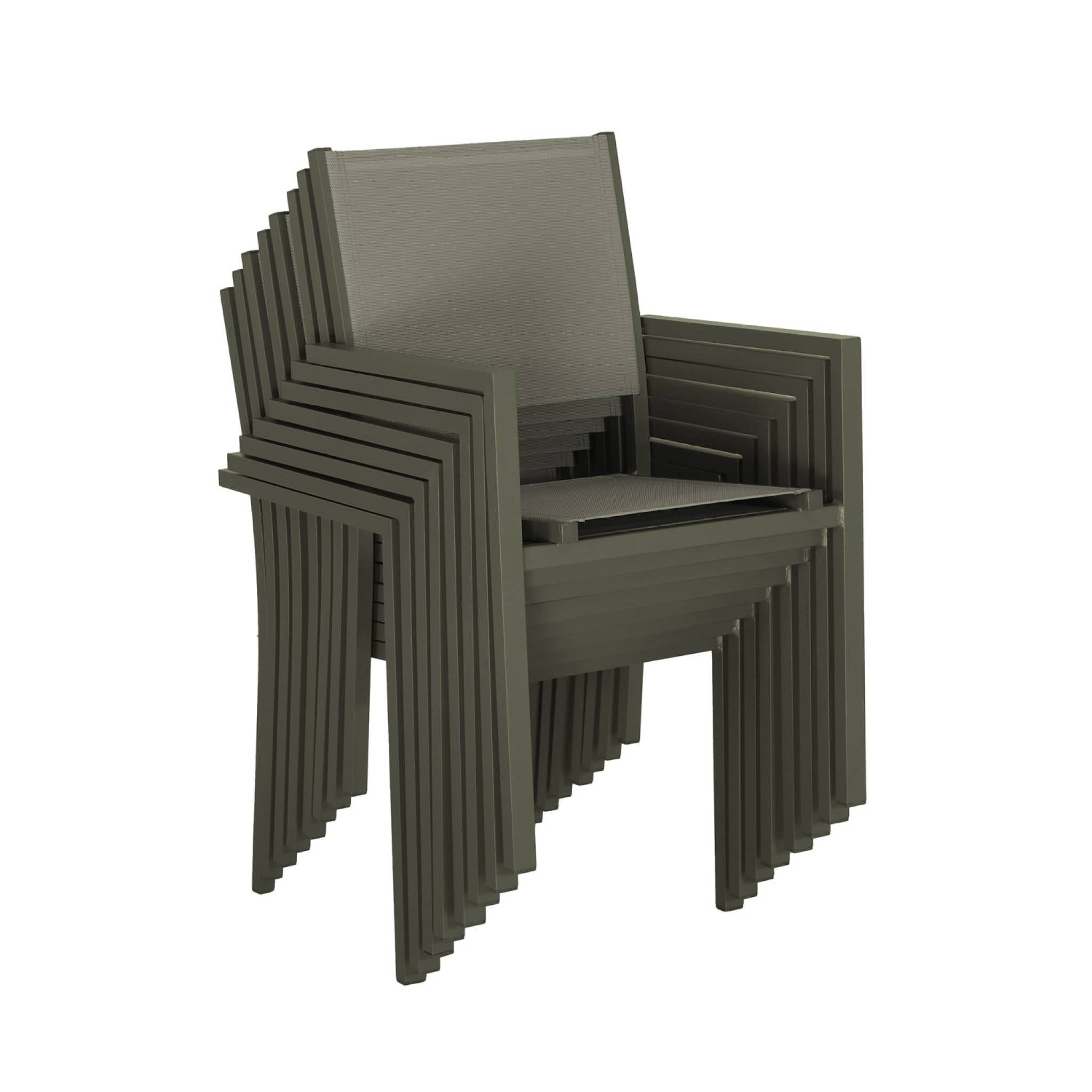 Table de jardin aluminium + 8 assises CAPUA 180