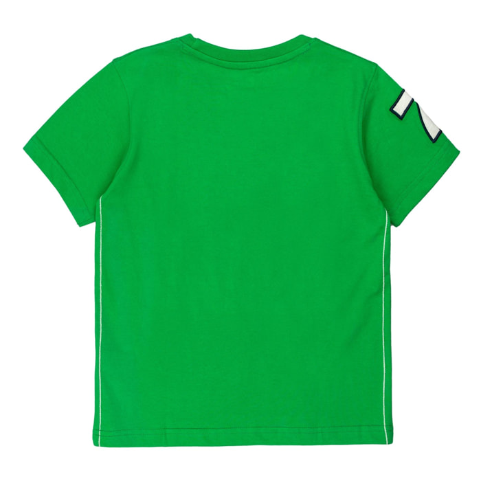 T-shirt jersey con logo davanti e ricamo su manica Polo Club St Martin Verde