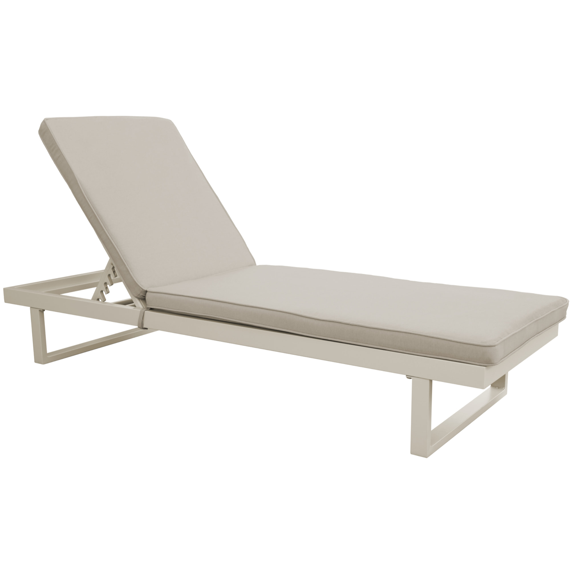 Bain de soleil en aluminium avec coussin beige PALOMINOS