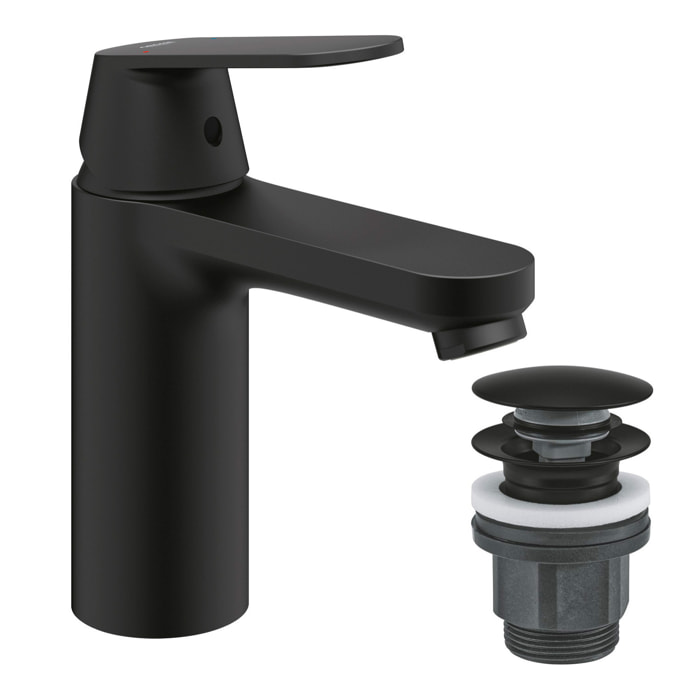 Mitigeur lavabo Quick Fix Get taille M noir mat + bonde clic-clac