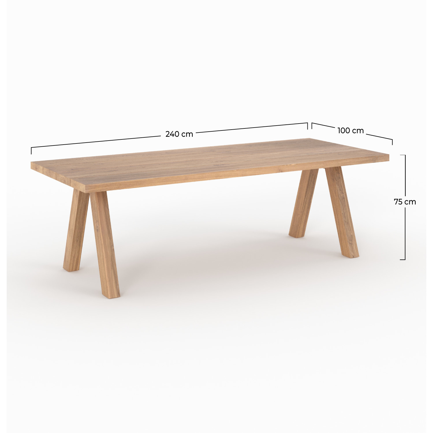 Table de jardin en bois de teck recyclé 10 personnes - Molo