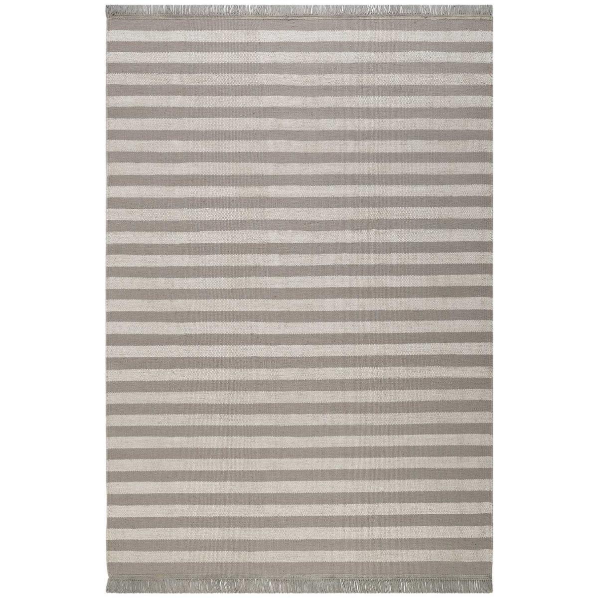 Tapis en Chanvre motif géométrique et coloris beige et taupe